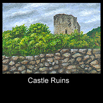 painting of castle ruins