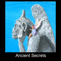 painting of Notre Dame gargoyle and fairy