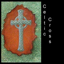 leather sculpture of Celtic cross